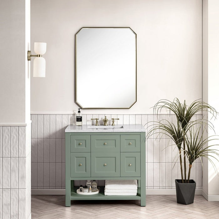 James Martin Vanities Breckenridge 36" Single Vanity, Smokey Celadon w/ 3 CM Top