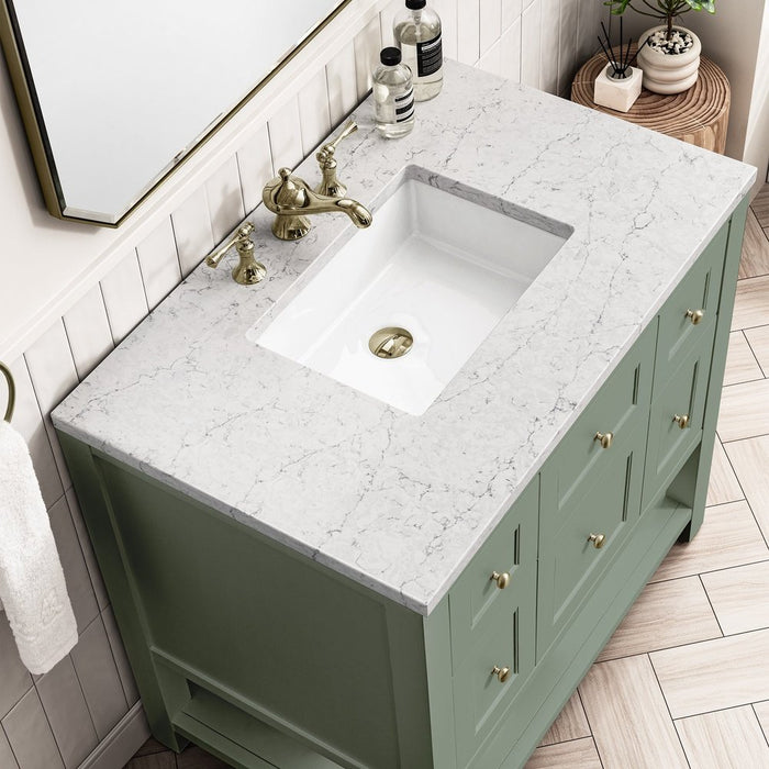 James Martin Vanities Breckenridge 36" Single Vanity, Smokey Celadon w/ 3 CM Top