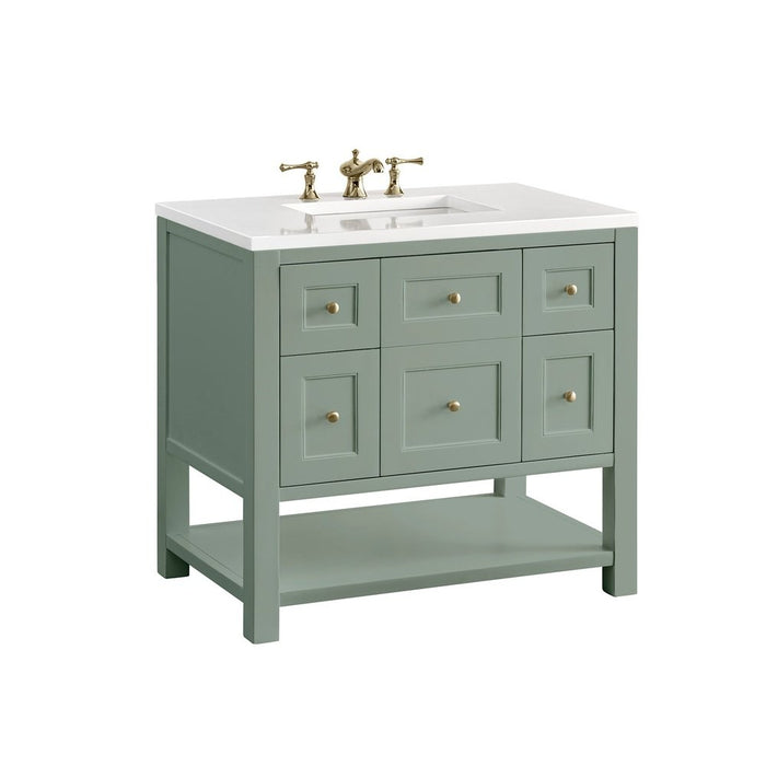 James Martin Vanities Breckenridge 36" Single Vanity, Smokey Celadon w/ 3 CM Top