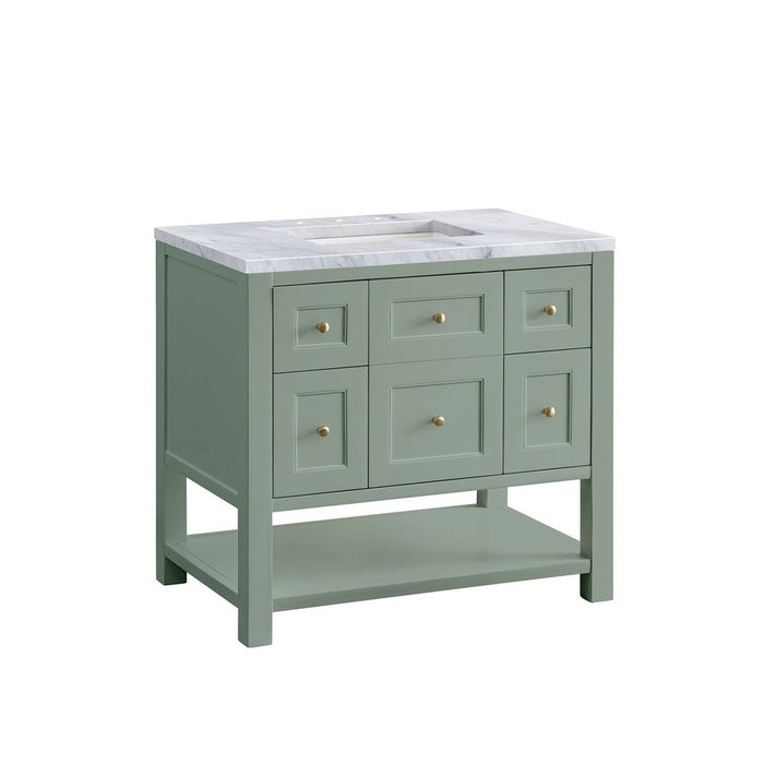 James Martin Vanities Breckenridge 36" Single Vanity, Smokey Celadon w/ 3 CM Top