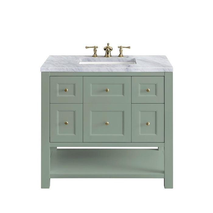 James Martin Vanities Breckenridge 36" Single Vanity, Smokey Celadon w/ 3 CM Top