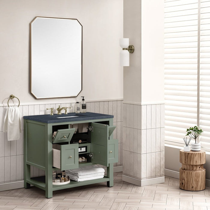 James Martin Vanities Breckenridge 36" Single Vanity, Smokey Celadon w/ 3 CM Top