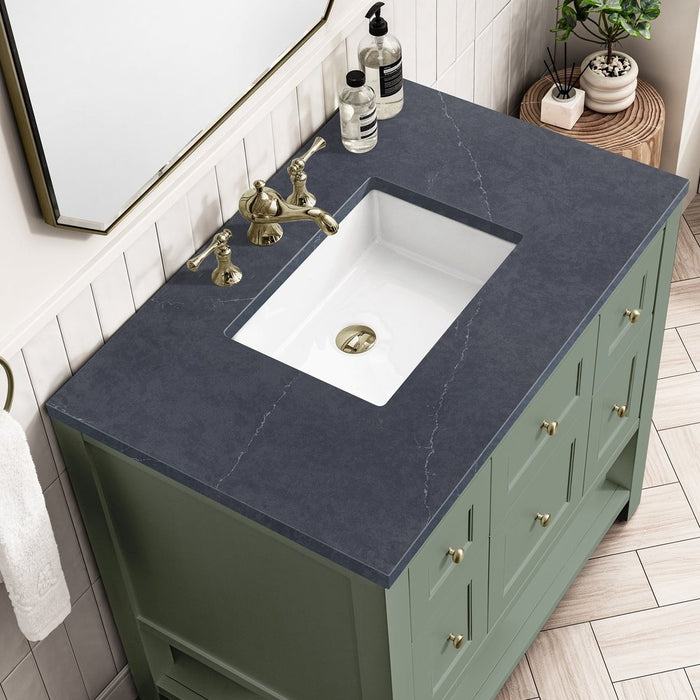 James Martin Vanities Breckenridge 36" Single Vanity, Smokey Celadon w/ 3 CM Top