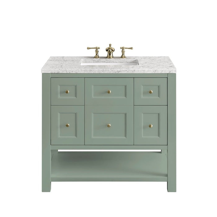 James Martin Vanities Breckenridge 36" Single Vanity, Smokey Celadon w/ 3 CM Top