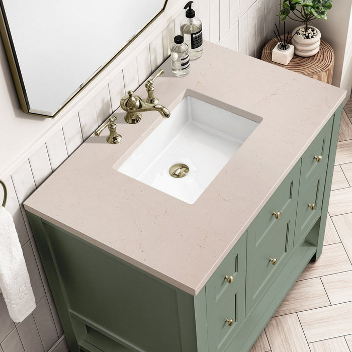 James Martin Vanities Breckenridge 36" Single Vanity, Smokey Celadon w/ 3 CM Top