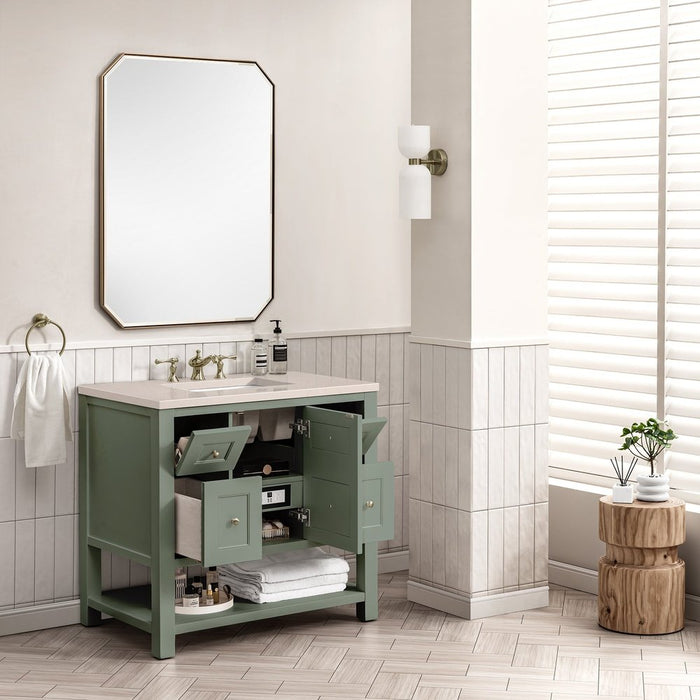 James Martin Vanities Breckenridge 36" Single Vanity, Smokey Celadon w/ 3 CM Top