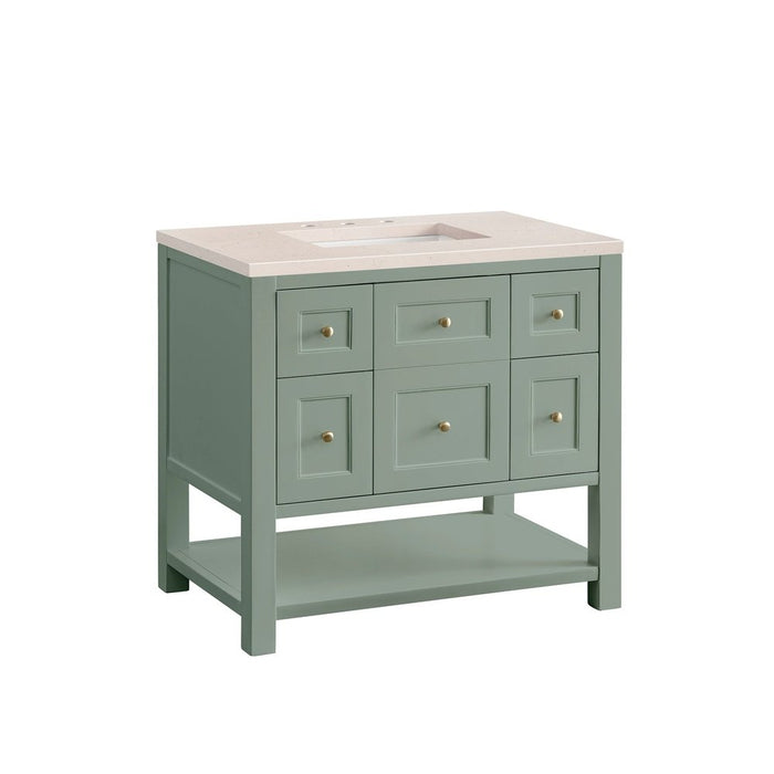 James Martin Vanities Breckenridge 36" Single Vanity, Smokey Celadon w/ 3 CM Top