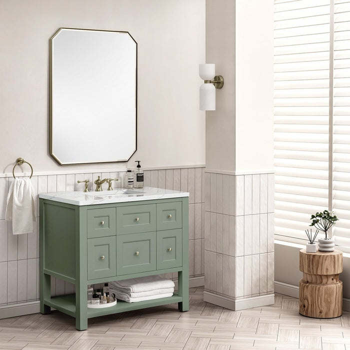 James Martin Vanities Breckenridge 36" Single Vanity, Smokey Celadon w/ 3 CM Top