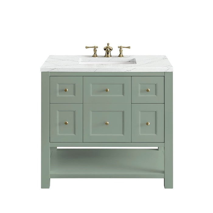 James Martin Vanities Breckenridge 36" Single Vanity, Smokey Celadon w/ 3 CM Top