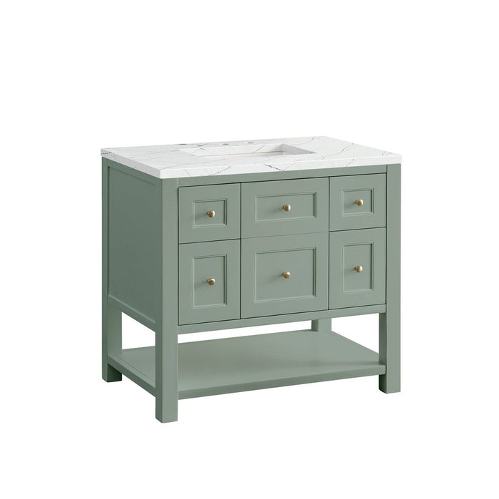 James Martin Vanities Breckenridge 36" Single Vanity, Smokey Celadon w/ 3 CM Top