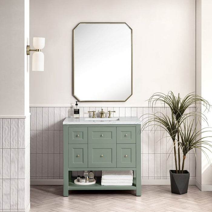 James Martin Vanities Breckenridge 36" Single Vanity, Smokey Celadon w/ 3 CM Top