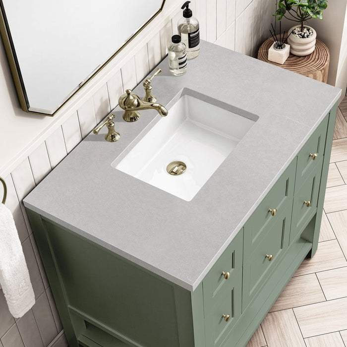 James Martin Vanities Breckenridge 36" Single Vanity, Smokey Celadon w/ 3 CM Top