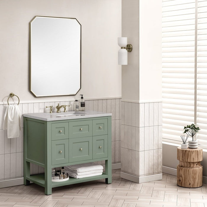 James Martin Vanities Breckenridge 36" Single Vanity, Smokey Celadon w/ 3 CM Top