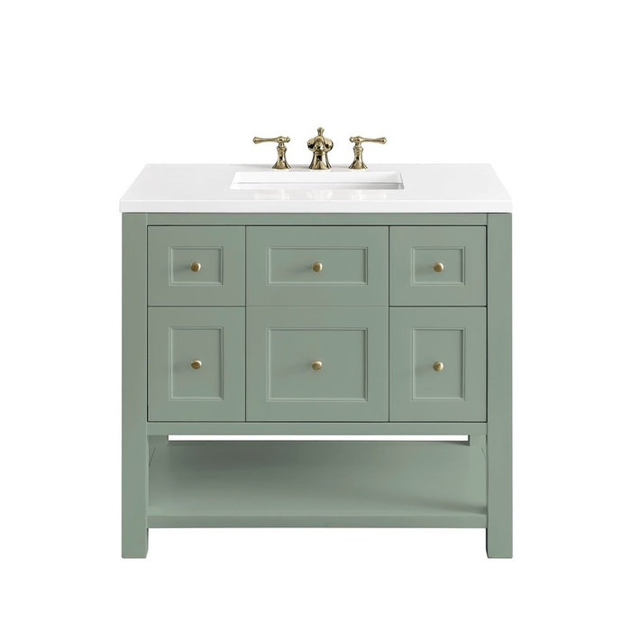 James Martin Vanities Breckenridge 36" Single Vanity, Smokey Celadon w/ 3 CM Top