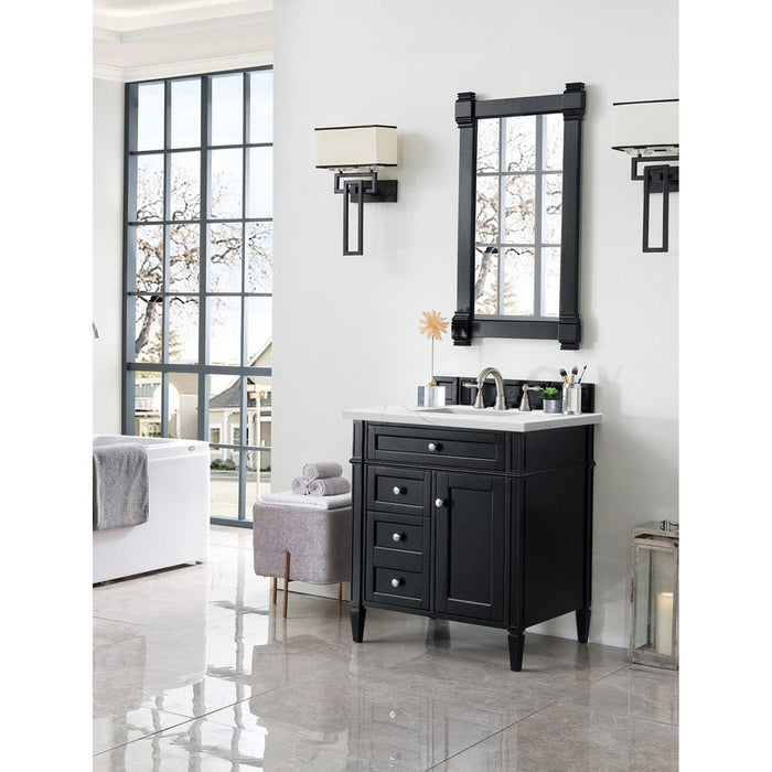 James Martin Vanities Brittany 30" Single Vanity, Black Onyx w/ 3 CM Top