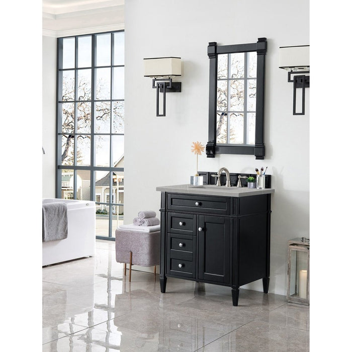 James Martin Vanities Brittany 30" Single Vanity, Black Onyx w/ 3 CM Top