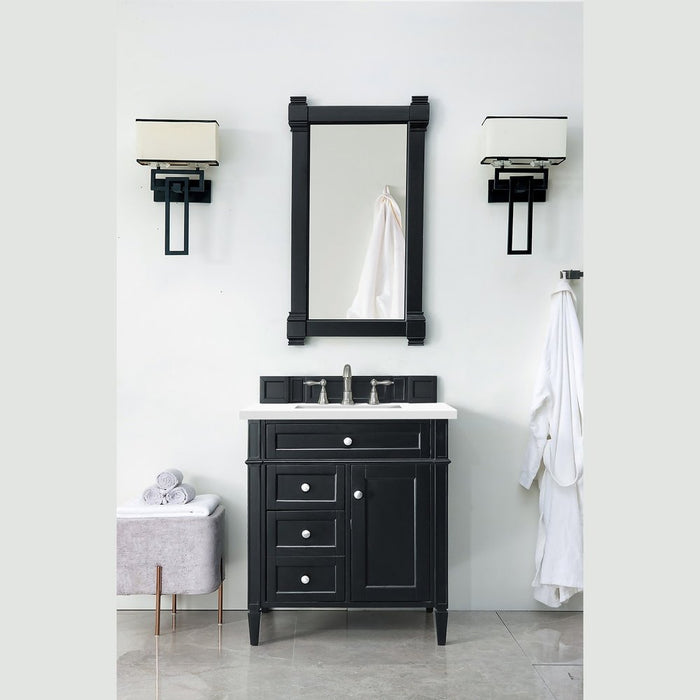 James Martin Vanities Brittany 30" Single Vanity, Black Onyx w/ 3 CM Top