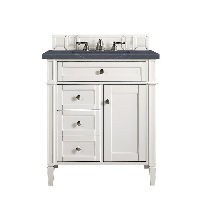 James Martin Vanities Brittany 30" Single Vanity, Bright White w/ 3 CM Top