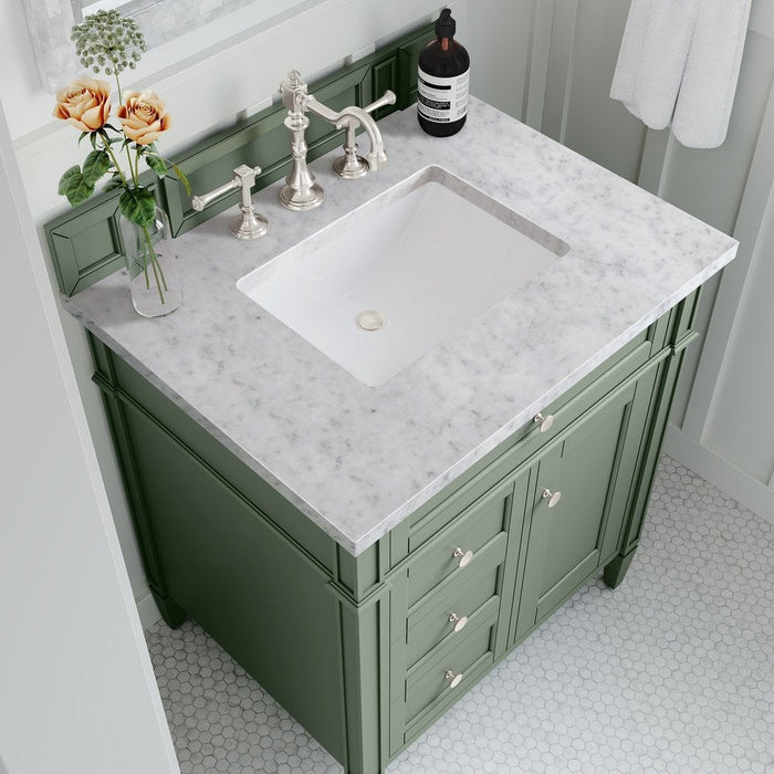 James Martin Vanities Brittany 30" Single Vanity, Smokey Celadon w/ 3 CM Top