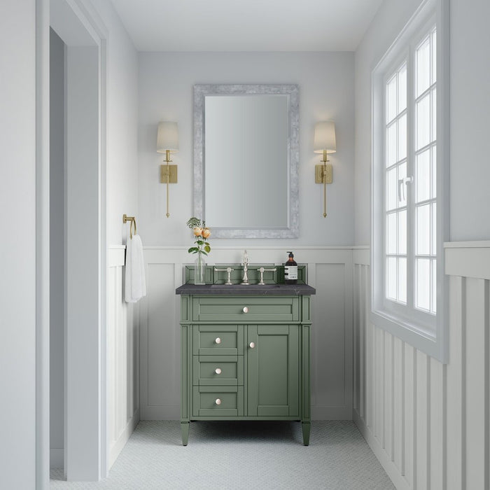 James Martin Vanities Brittany 30" Single Vanity, Smokey Celadon w/ 3 CM Top