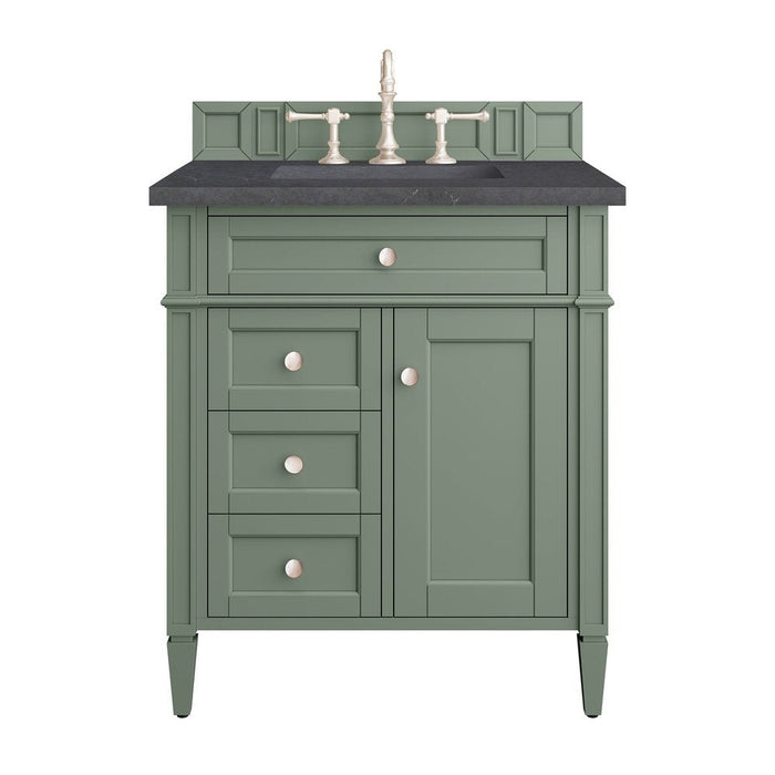 James Martin Vanities Brittany 30" Single Vanity, Smokey Celadon w/ 3 CM Top