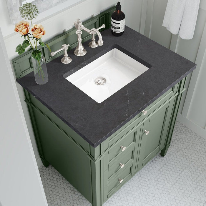 James Martin Vanities Brittany 30" Single Vanity, Smokey Celadon w/ 3 CM Top