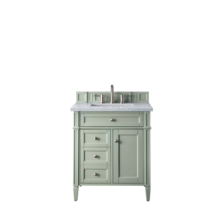 James Martin Vanities Brittany 30" Single Vanity, Sage Green w/ 3 CM Top