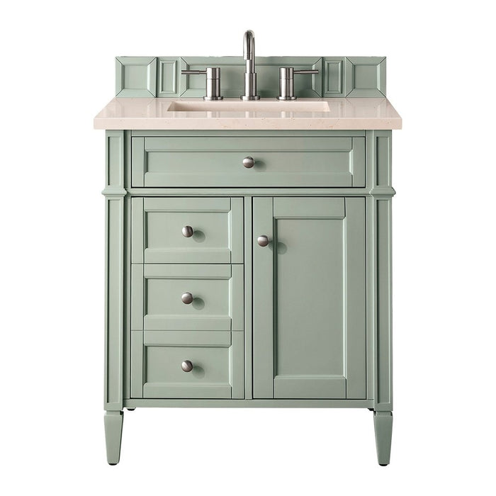 James Martin Vanities Brittany 30" Single Vanity, Sage Green w/ 3 CM Top