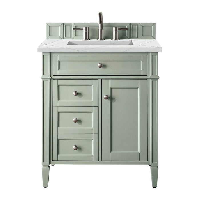 James Martin Vanities Brittany 30" Single Vanity, Sage Green w/ 3 CM Top