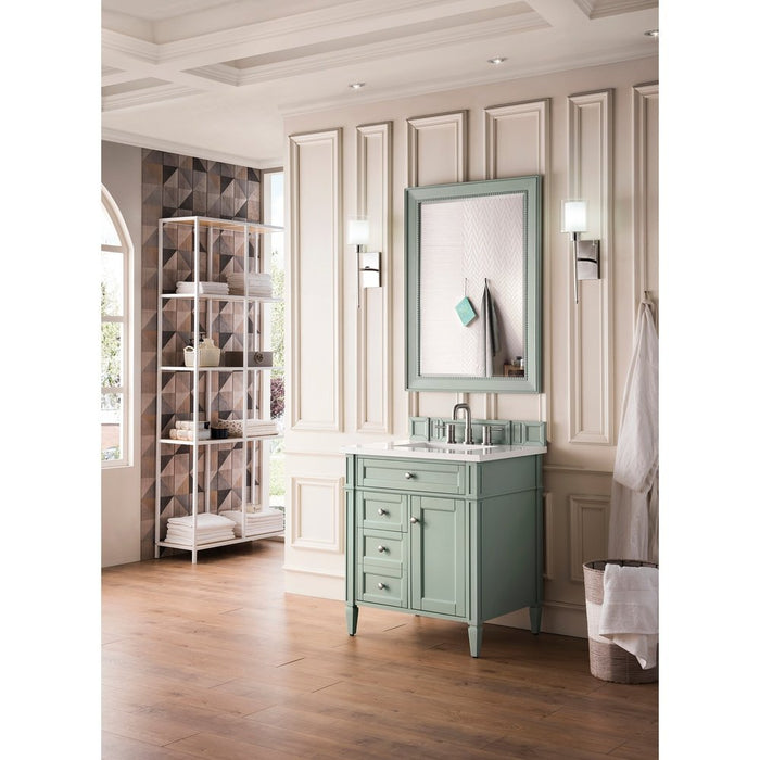 James Martin Vanities Brittany 30" Single Vanity, Sage Green w/ 3 CM Top