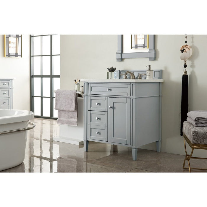 James Martin Vanities Brittany 30" Single Vanity, Urban Gray w/ 3 CM Top