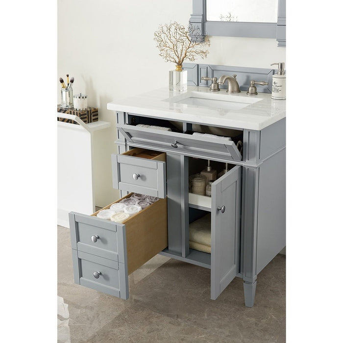 James Martin Vanities Brittany 30" Single Vanity, Urban Gray w/ 3 CM Top