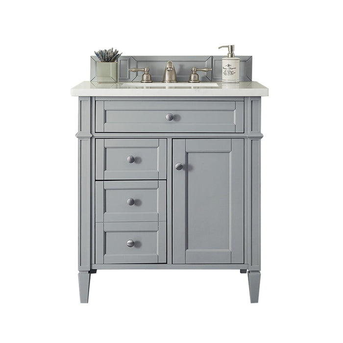 James Martin Vanities Brittany 30" Single Vanity, Urban Gray w/ 3 CM Top