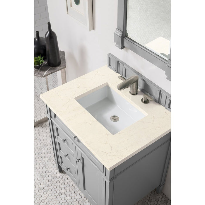 James Martin Vanities Brittany 30" Single Vanity, Urban Gray w/ 3 CM Top