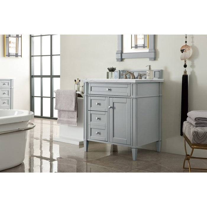 James Martin Vanities Brittany 30" Single Vanity, Urban Gray w/ 3 CM Top