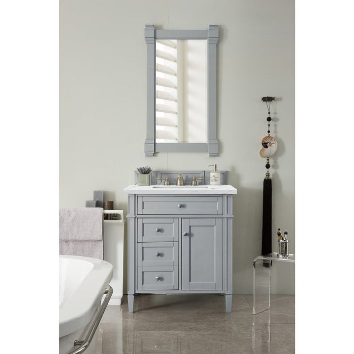 James Martin Vanities Brittany 30" Single Vanity, Urban Gray w/ 3 CM Top