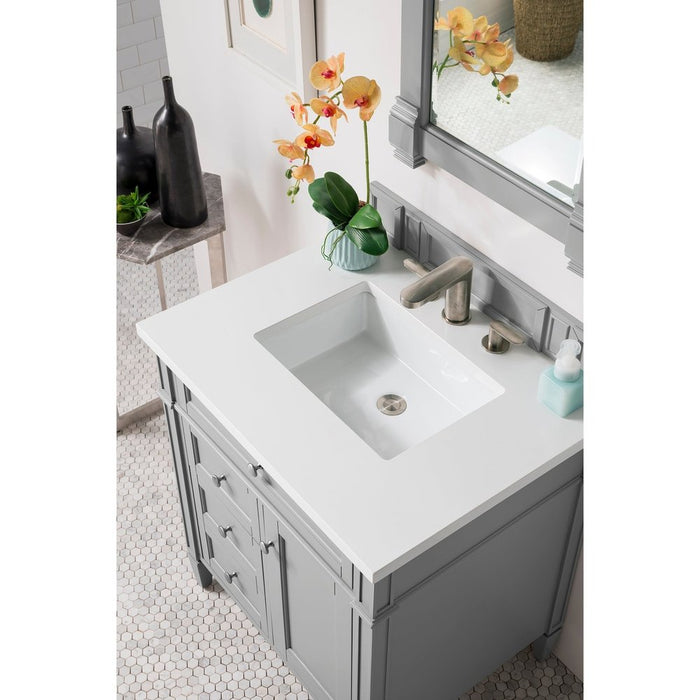 James Martin Vanities Brittany 30" Single Vanity, Urban Gray w/ 3 CM Top