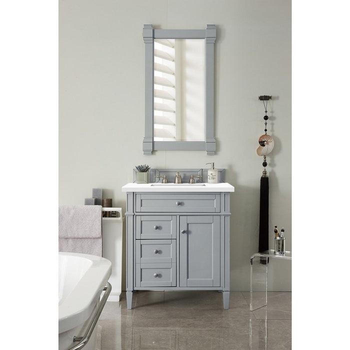 James Martin Vanities Brittany 30" Single Vanity, Urban Gray w/ 3 CM Top