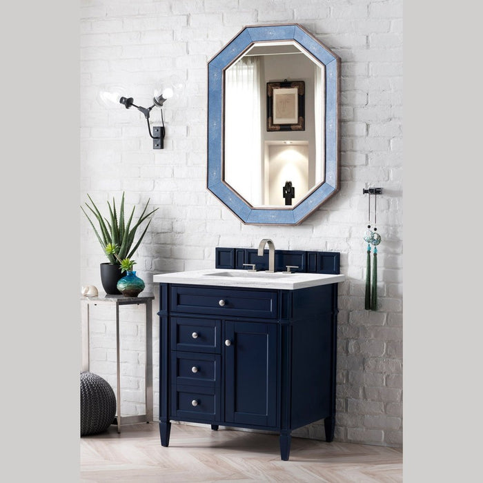 James Martin Vanities Brittany 30" Single Vanity, Victory Blue w/ 3 CM Top