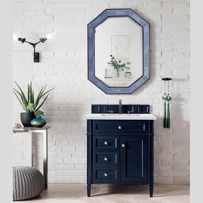 James Martin Vanities Brittany 30" Single Vanity, Victory Blue w/ 3 CM Top