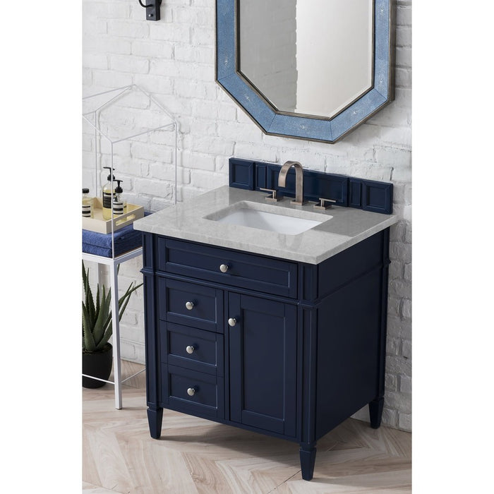 James Martin Vanities Brittany 30" Single Vanity, Victory Blue w/ 3 CM Top