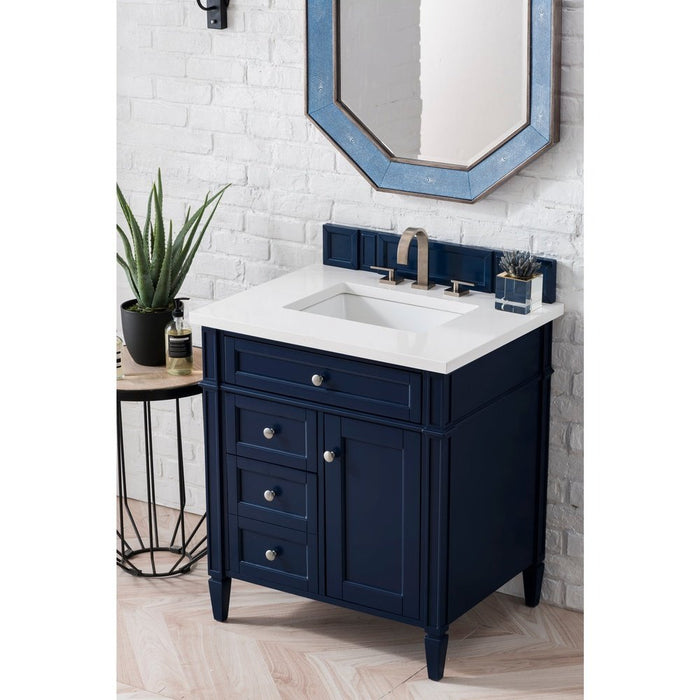 James Martin Vanities Brittany 30" Single Vanity, Victory Blue w/ 3 CM Top