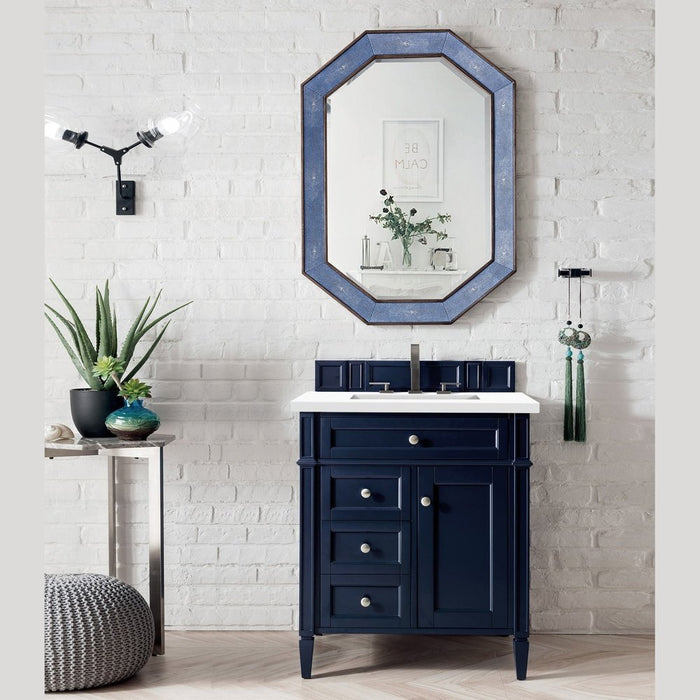 James Martin Vanities Brittany 30" Single Vanity, Victory Blue w/ 3 CM Top