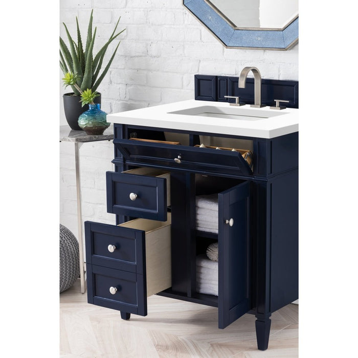 James Martin Vanities Brittany 30" Single Vanity, Victory Blue w/ 3 CM Top