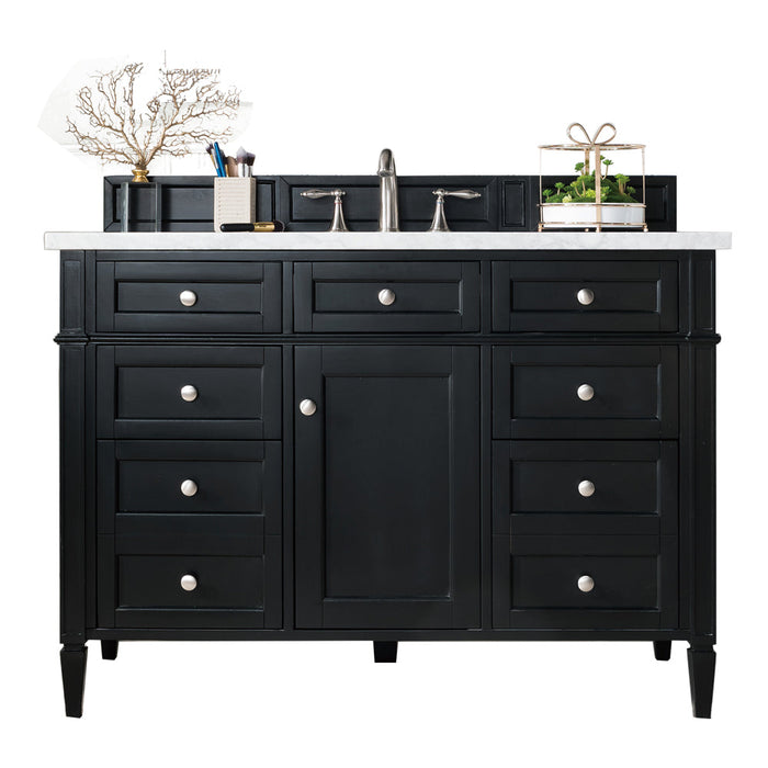 James Martin Vanities Brittany 48" Single Vanity, Black Onyx w/ 3 CM Top