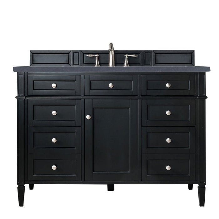 James Martin Vanities Brittany 48" Single Vanity, Black Onyx w/ 3 CM Top