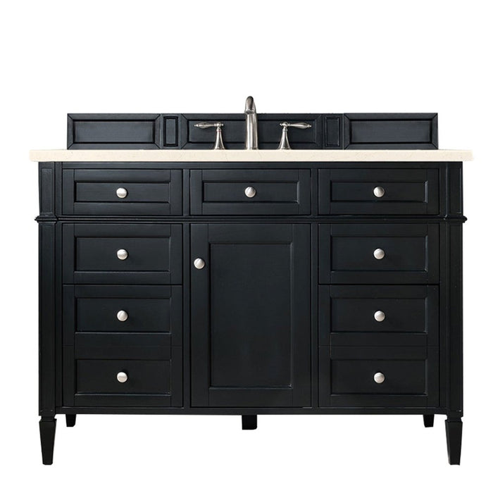 James Martin Vanities Brittany 48" Single Vanity, Black Onyx w/ 3 CM Top