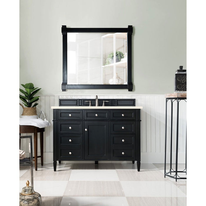 James Martin Vanities Brittany 48" Single Vanity, Black Onyx w/ 3 CM Top