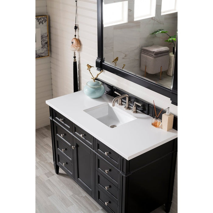 James Martin Vanities Brittany 48" Single Vanity, Black Onyx w/ 3 CM Top