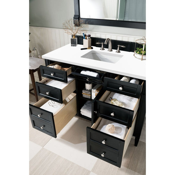 James Martin Vanities Brittany 48" Single Vanity, Black Onyx w/ 3 CM Top